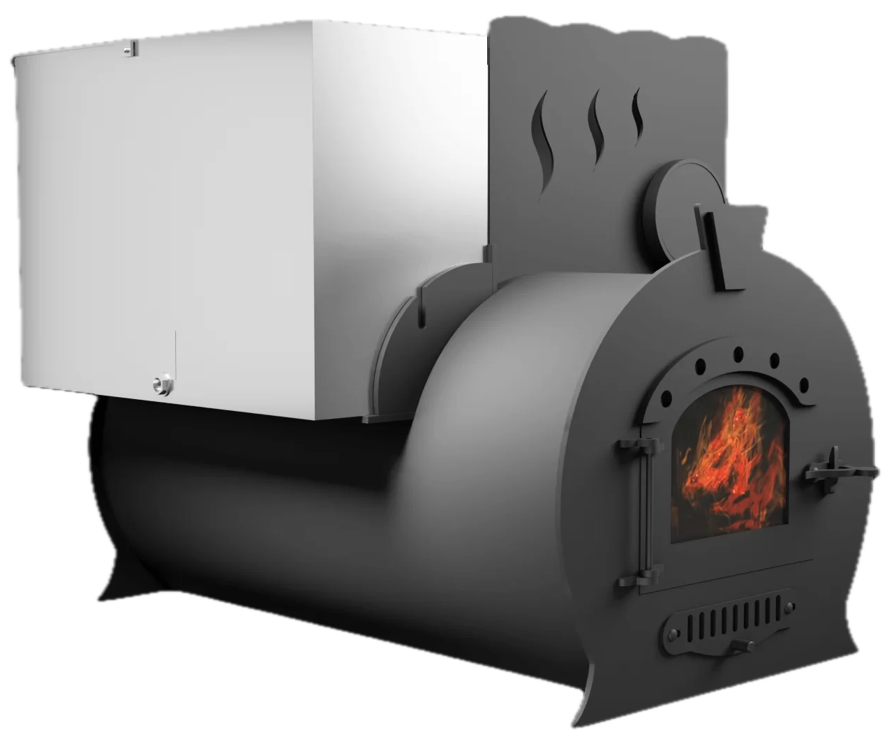 Печь Горыныч 2, каменка с правой стороны, малая дверь со стеклом фото в Самаре