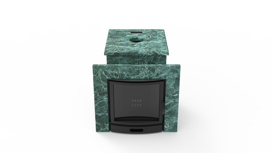 Печь в облицовке из натурального камня Genesis GN 500 облицовка закрытая плоская пироксенит-элит фото в Самаре