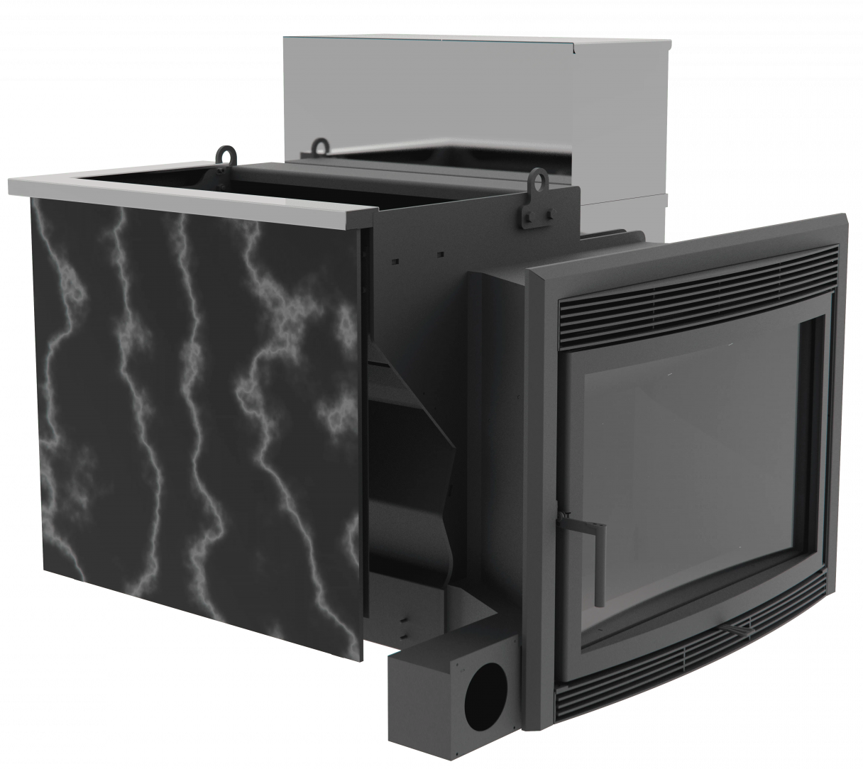 Банный камин 500, сталь+СВО фото в Самаре