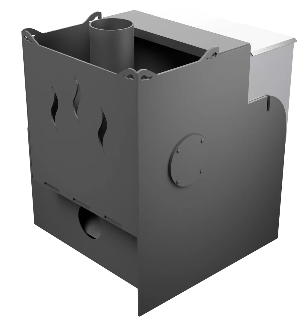 Печь Горыныч Мини, каменка с правой стороны, система воздушного отопления фото в Самаре