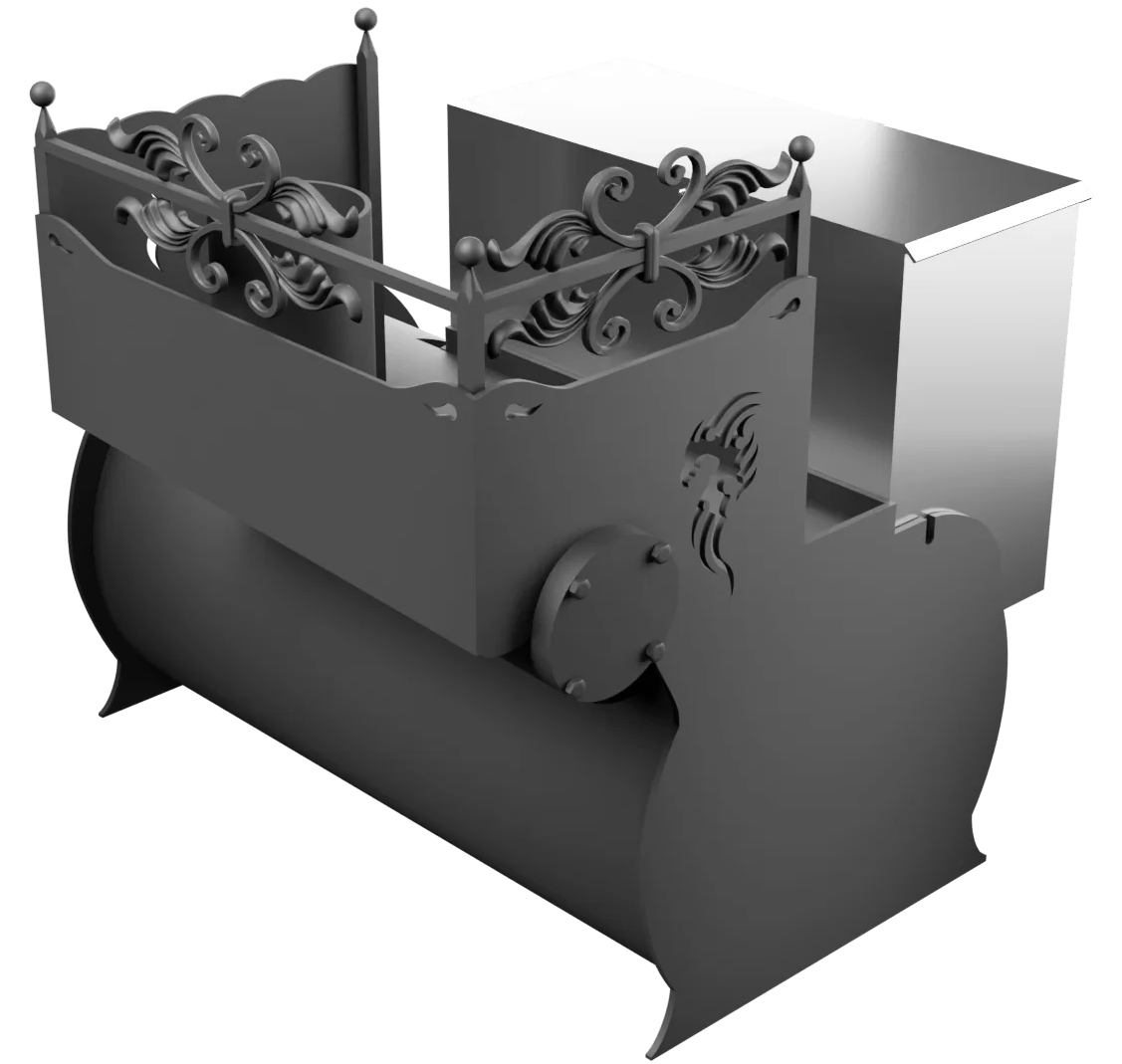 Печь Горыныч 3, каменка с правой стороны, малая дверь со стеклом фото в Самаре