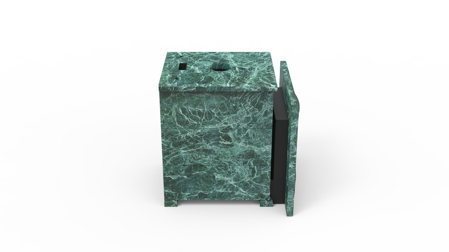 Печь в облицовке из натурального камня Genesis GN 500 облицовка закрытая плоская пироксенит-элит фото в Самаре