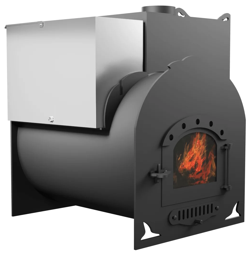 Печь Горыныч Мини, каменка с правой стороны, дверь малая со стеклом фото в Самаре