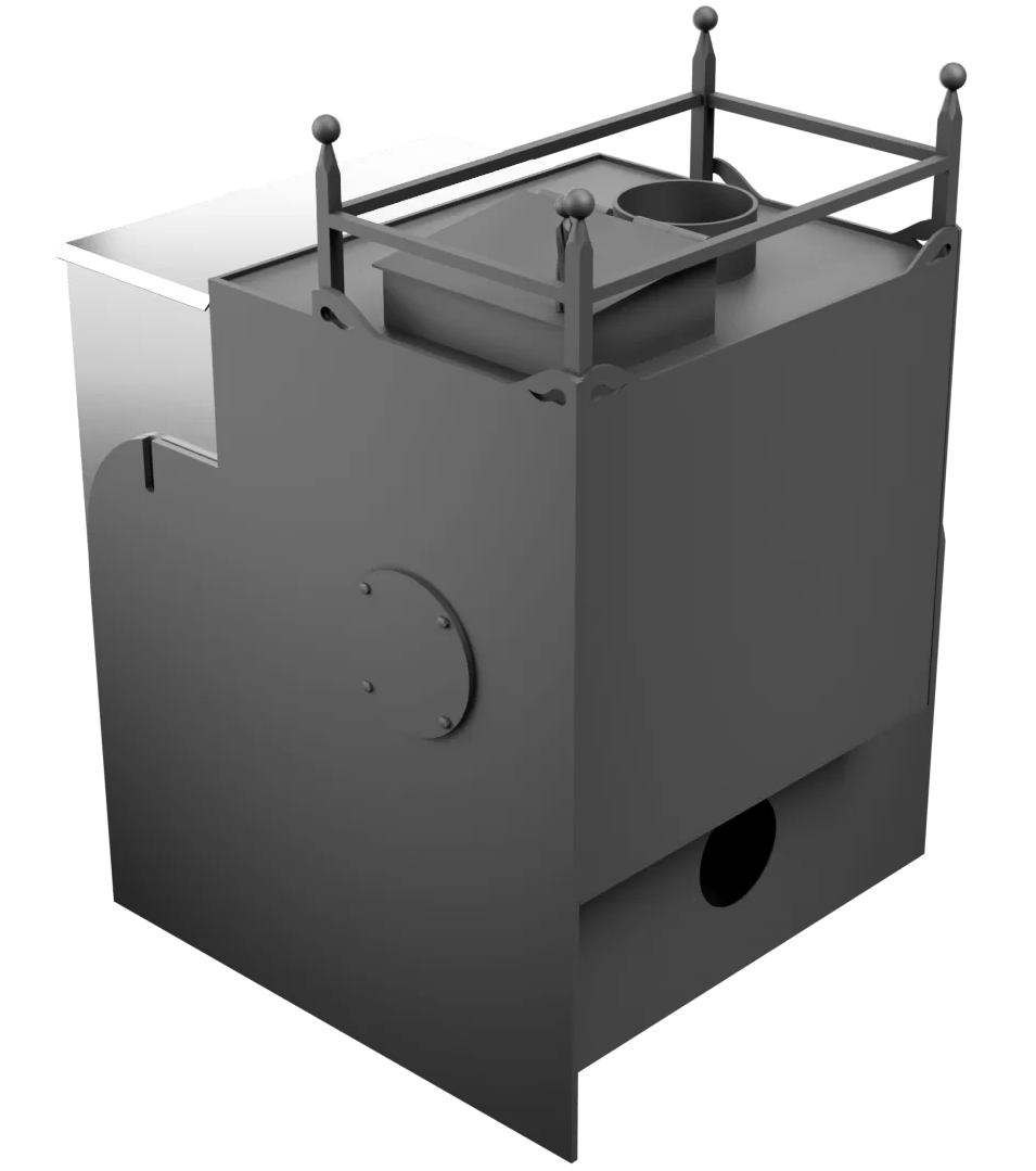 Печь Горыныч Мини, каменка закрытая с левой стороны, система воздушного отопления фото в Самаре