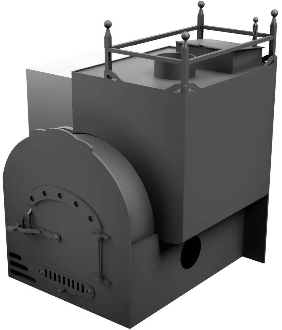 Печь Горыныч Мини, каменка закрытая с правой стороны, система воздушного отопления фото в Самаре