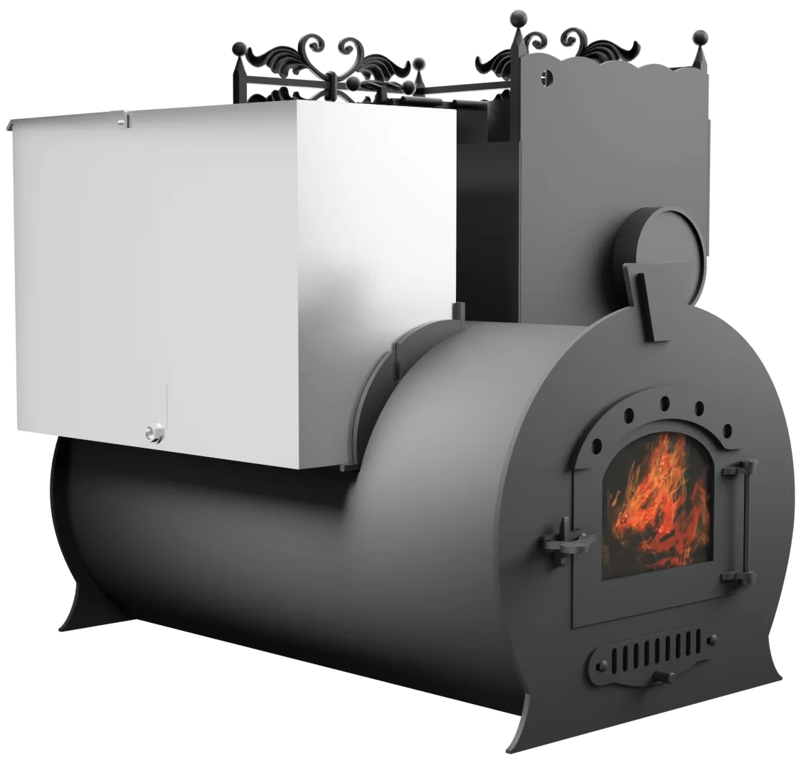 Печь Горыныч 3, каменка закрытая с правой стороны, малая дверь со стеклом фото в Самаре