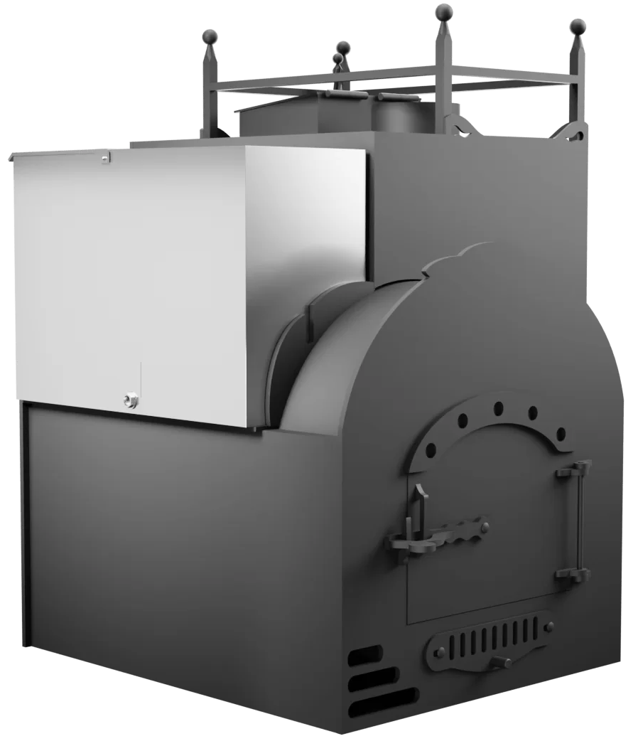 Печь Горыныч Мини, каменка закрытая с правой стороны, система воздушного отопления фото в Самаре