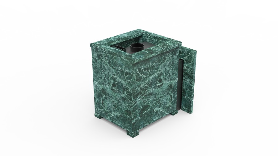 Печь в облицовке из натурального камня Genesis GN 500 облицовка открытая пироксенит-элит фото в Самаре