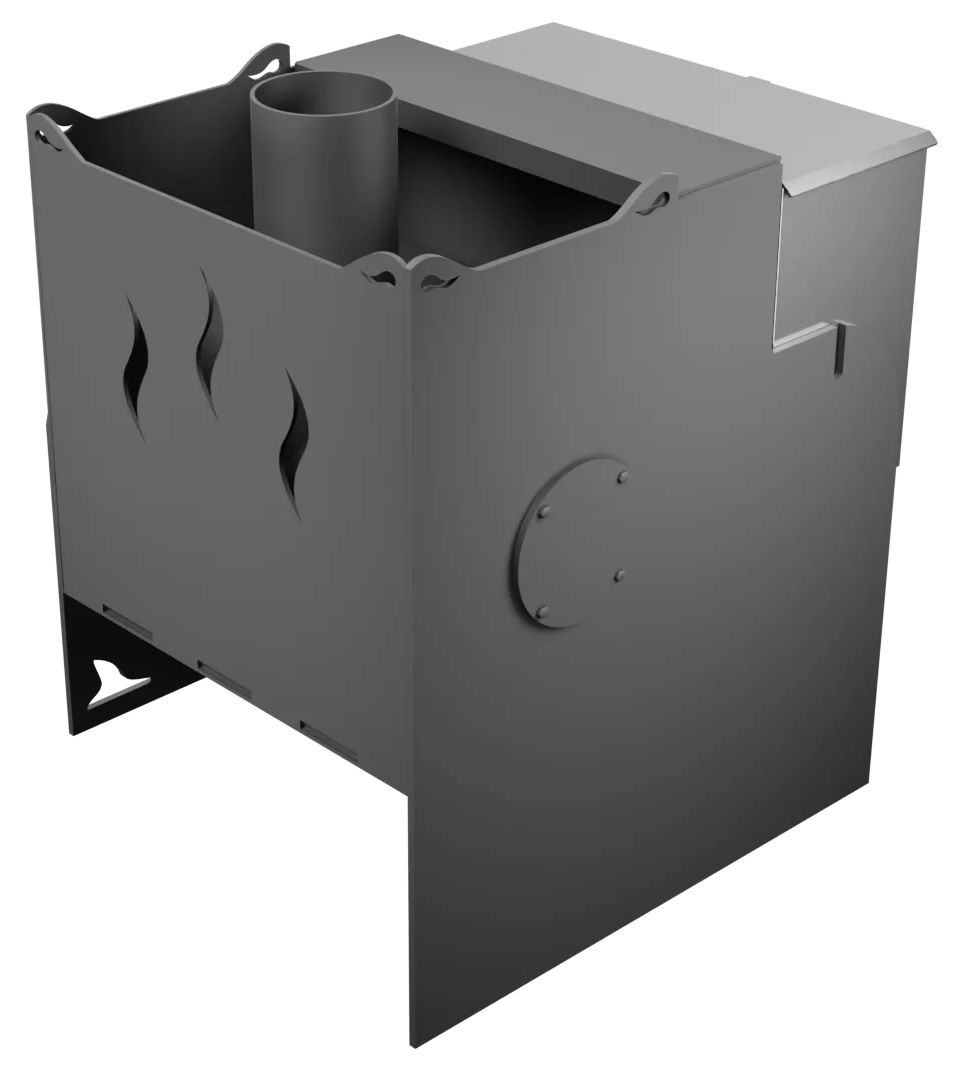 Печь Горыныч Мини, каменка с правой стороны, дверь малая со стеклом фото в Самаре