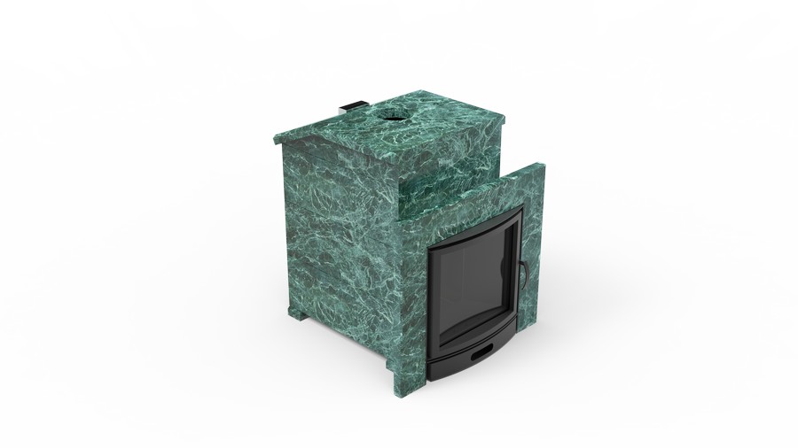 Печь в облицовке из натурального камня Genesis GN 500 облицовка закрытая со скосом талькохлорит-шлифовка фото в Самаре