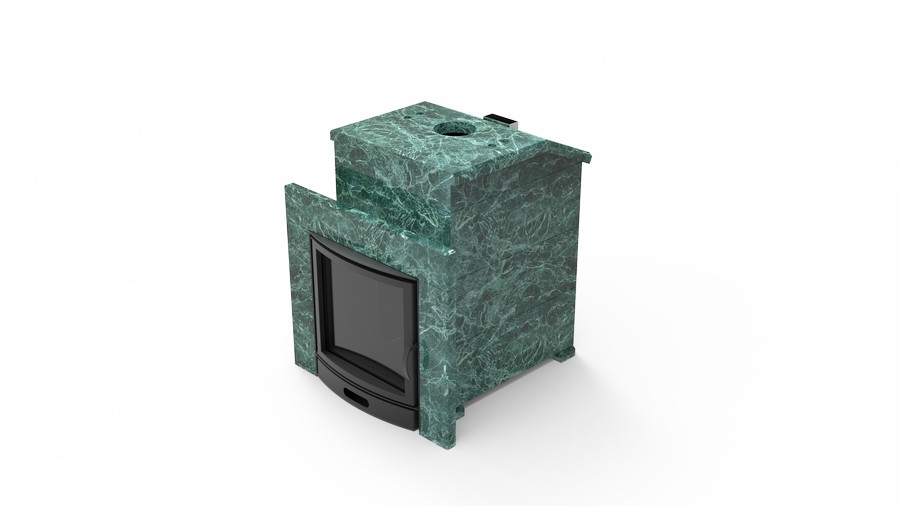 Печь в облицовке из натурального камня Genesis GN 500 облицовка закрытая со скосом талькохлорит-шлифовка фото в Самаре