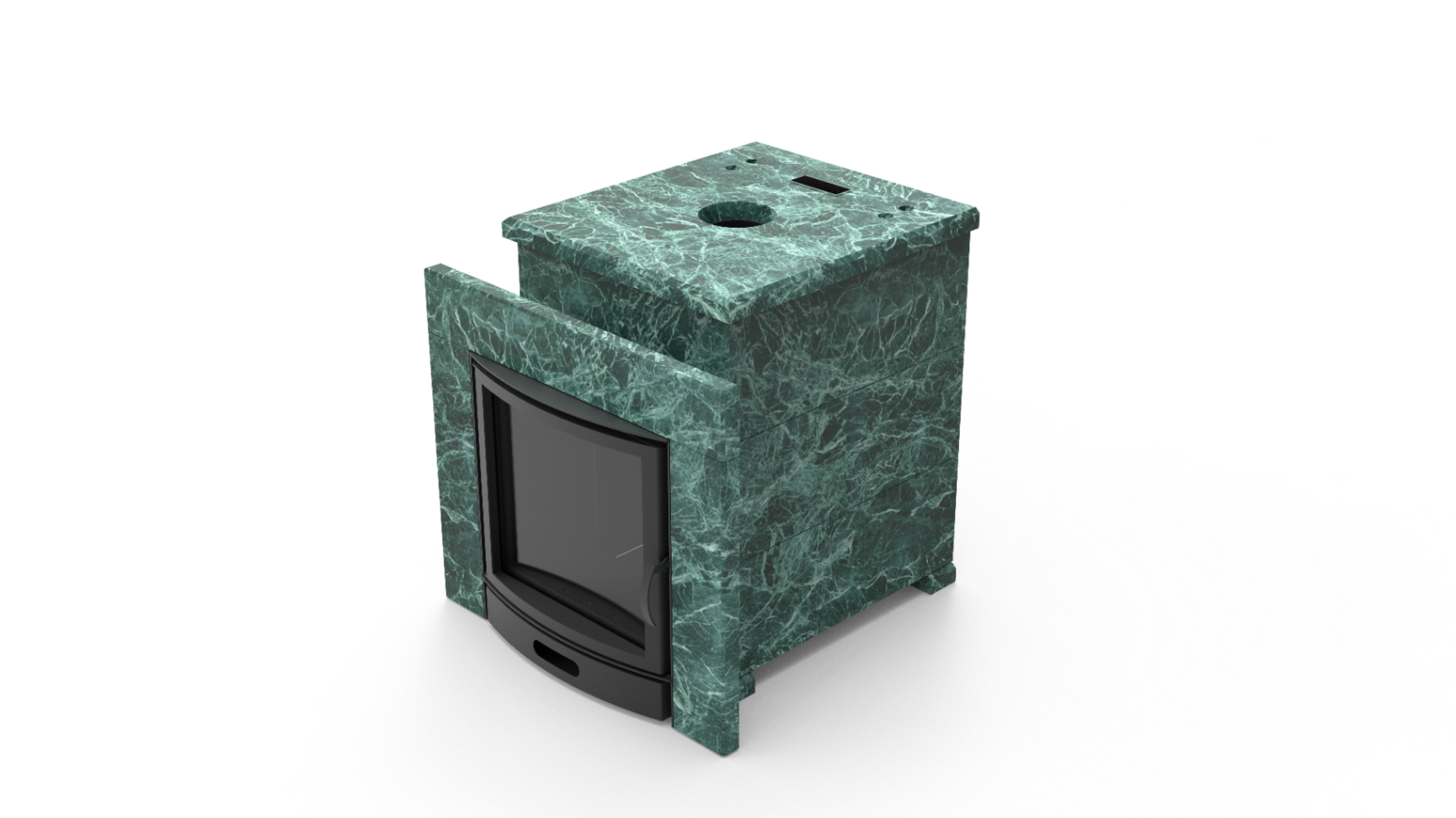 Печь из натурального камня Genesis GN 500 облицовка закрытая плоская пироксенит-элит фото в Самаре