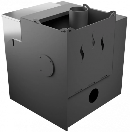 Печь Горыныч Мини, каменка с левой стороны, малое стекло, система воздушного отопления с порталом фото в Самаре