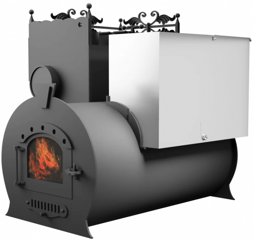 Печь Горыныч 3, каменка закрытая с левой стороны, малая дверь со стеклом фото в Самаре