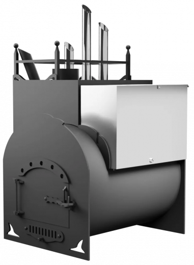 Печь Горыныч Мини, каменка закрытая с парогенератором с правой стороны фото в Самаре