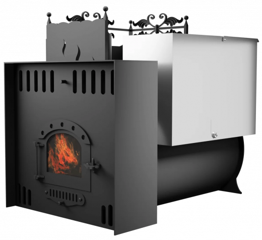 Печь Горыныч 3, каменка с левой стороны, малая дверь со стеклом, естественная система воздушного отопления фото в Самаре