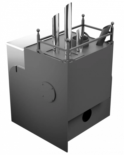 Печь Горыныч Мини, каменка закрытая с парогенератором с левой стороны, система воздушного отопления фото в Самаре