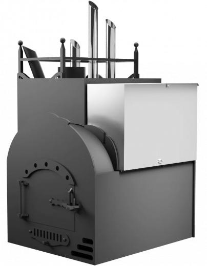 Печь Горыныч Мини, каменка закрытая с парогенератором с левой стороны, система воздушного отопления фото в Самаре