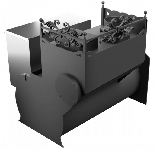 Печь Горыныч 3, каменка закрытая с левой стороны, большая дверь со стеклом фото в Самаре