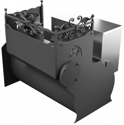 Печь Горыныч 3, каменка с правой стороны, средняя дверь со стеклом фото в Самаре