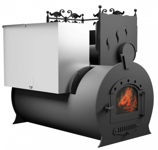 Печь Горыныч 3, каменка с правой стороны, малая дверь со стеклом фото в Самаре