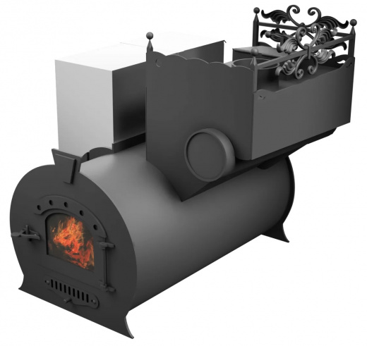 Печь Горыныч 3, каменка закрытая с правой стороны, малая дверь со стеклом фото в Самаре