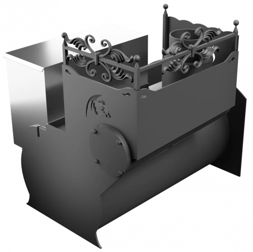 Печь Горыныч 3, каменка с левой стороны, большая дверь со стеклом фото в Самаре