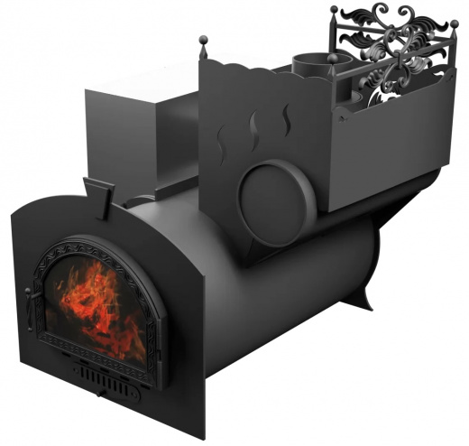 Печь Горыныч 3, каменка с правой стороны, средняя дверь со стеклом фото в Самаре