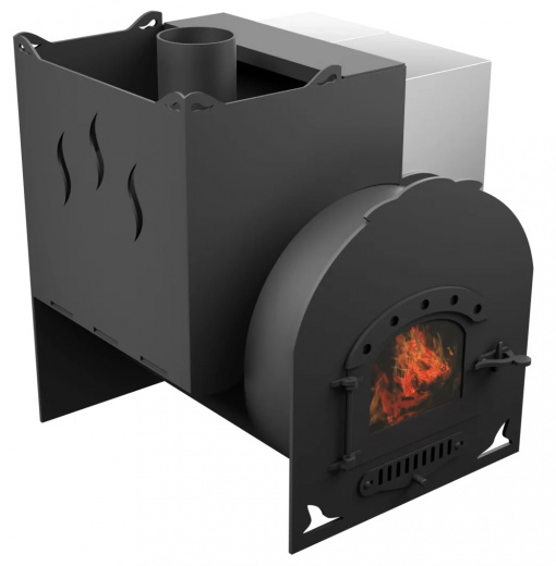 Печь Горыныч Мини, каменка с левой стороны, дверь малая со стеклом фото в Самаре