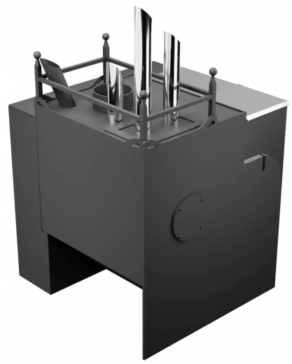 Печь Горыныч Мини, каменка закрытая с парогенератором с правой стороны, естественная система воздушного отопления фото в Самаре
